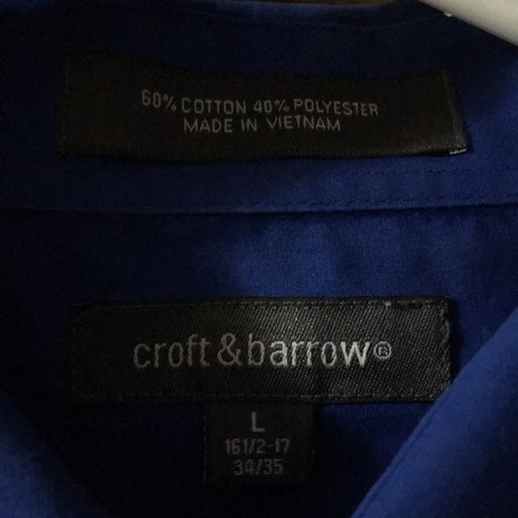 Long sleeve button down blue shirt with tie - Picture 3 of 4